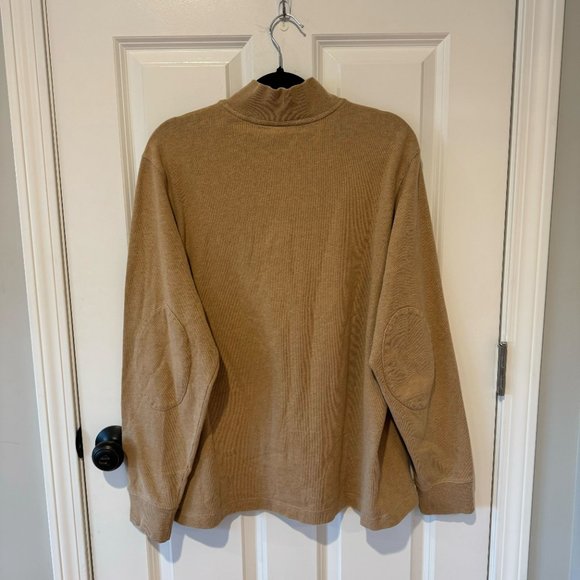 Vineyard Vines Tan Cotton Quarter Zip Pullover Sweater - Size Large - Picture 9 of 10